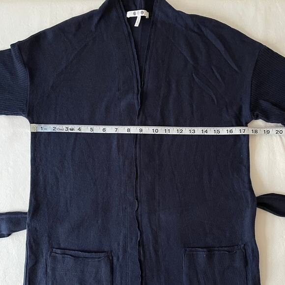Three Dots Soft Brushed Knit Belted Cardigan in Navy Women's Size M - Picture 9 of 9